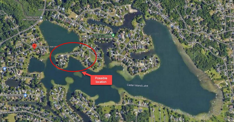 Barrys Dance Hall at Cedar Island Lake - Aerial Map